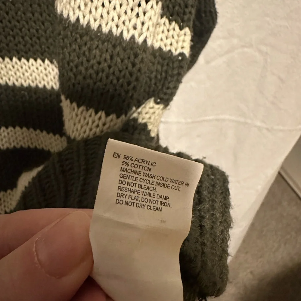 Alya Oversized Striped Crewneck Sweater with Elbow Patches Size M